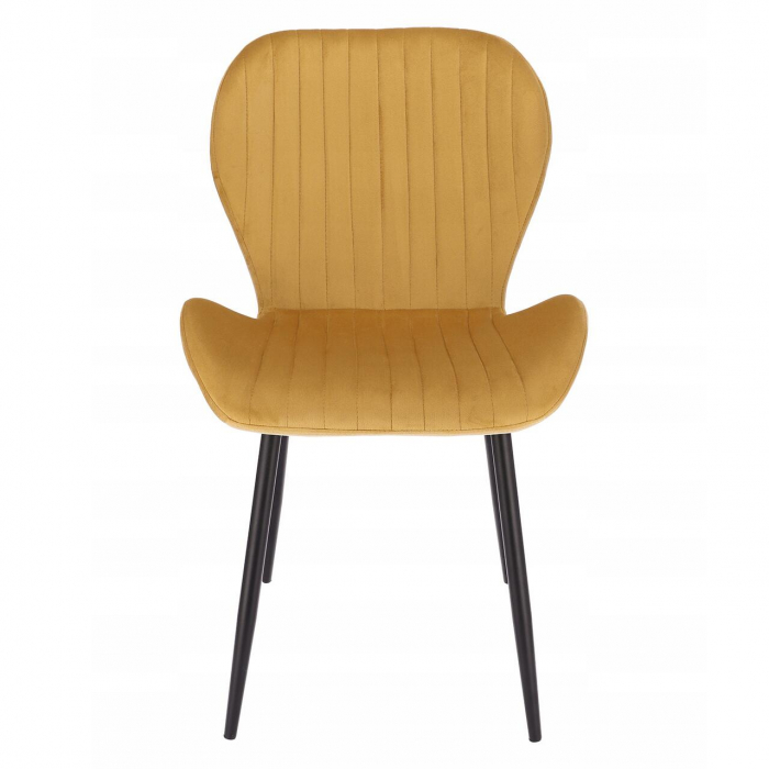 SCAUN BUCATARIE/LIVING, JUMI, VEIRA, CATIFEA, METAL, MUSTAR, 52X57X85 CM [2]