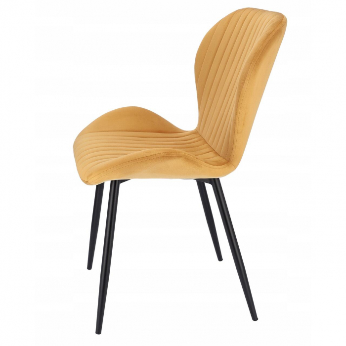 SCAUN BUCATARIE/LIVING, JUMI, VEIRA, CATIFEA, METAL, MUSTAR, 52X57X85 CM [3]