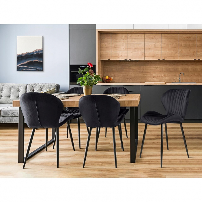 SCAUN BUCATARIE/LIVING, JUMI, VEIRA, CATIFEA, METAL, NEGRU, 52X57X85 CM [2]