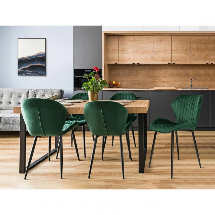 SCAUN BUCATARIE/LIVING, JUMI, VEIRA, CATIFEA, METAL, VERDE, 52X57X85 CM [6]