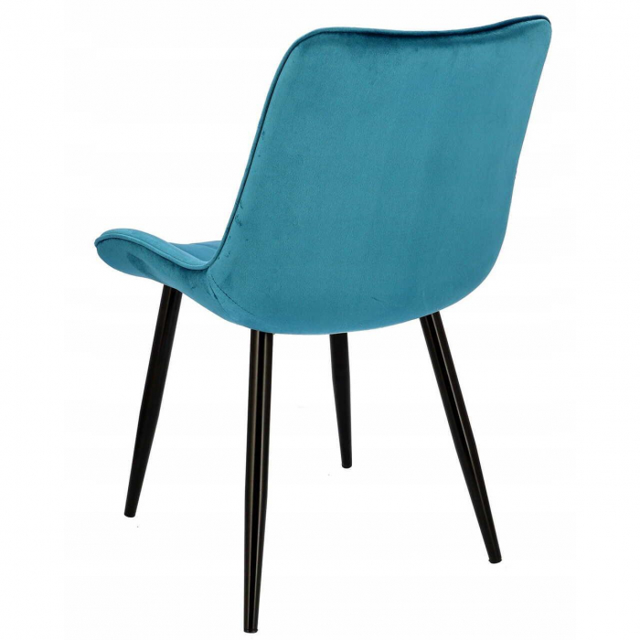 SCAUN BUCATARIE/LIVING, JUMI, VIVA, CATIFEA, METAL, ALBASTRU MARIN SI NEGRU, 54X61X83 CM [6]