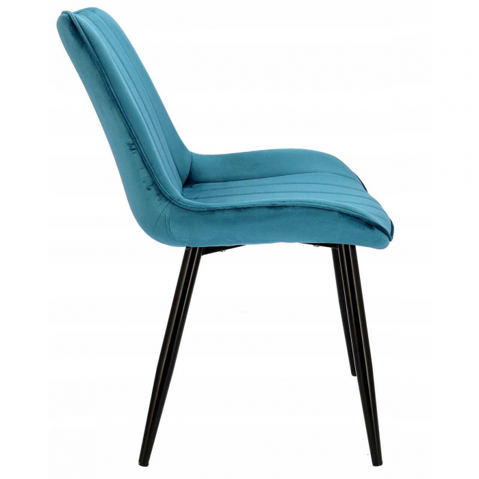 SCAUN BUCATARIE/LIVING, JUMI, VIVA, CATIFEA, METAL, ALBASTRU MARIN SI NEGRU, 54X61X83 CM [4]