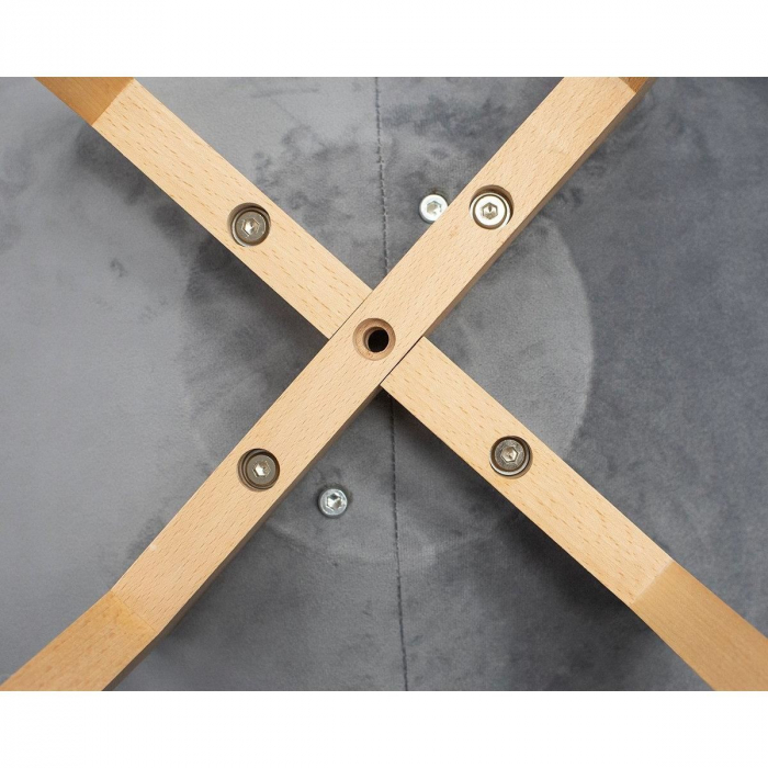 SCAUN BUCATARIE/LIVING, LEMN, CATIFEA, GRI, 49X60X82 CM, BARI [2]