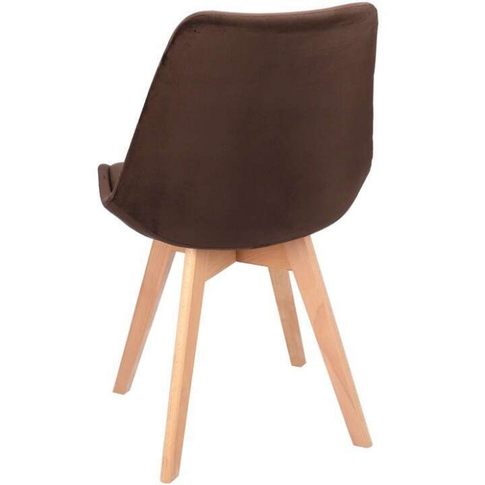 SCAUN BUCATARIE/LIVING, LEMN, CATIFEA, MARO, 49X60X82 CM, BARI [2]