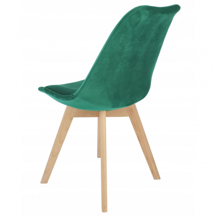 SCAUN BUCATARIE/LIVING, LEMN, CATIFEA, VERDE, 49X60X82 CM, BARI [3]