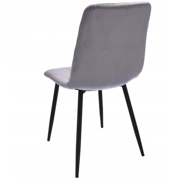 SCAUN BUCATARIE/LIVING, MATLASAT, CATIFEA, METAL, GRI, 44X52X89 CM, PIADO [5]