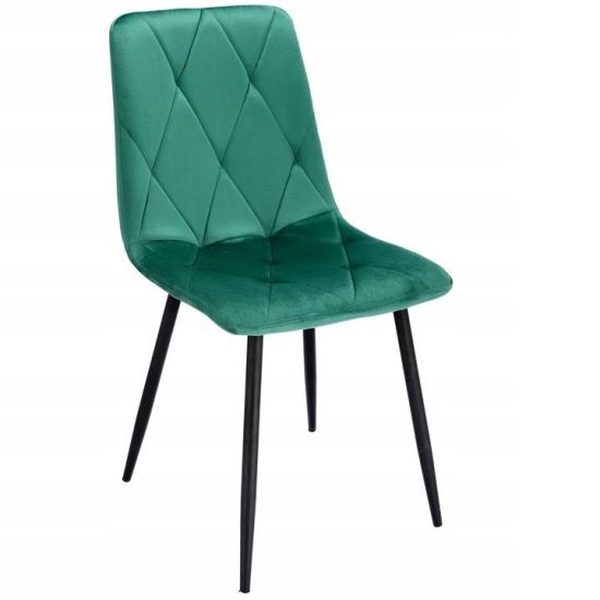 SCAUN BUCATARIE/LIVING, MATLASAT, CATIFEA, METAL, VERDE, 44X52X89 CM, PIADO [1]