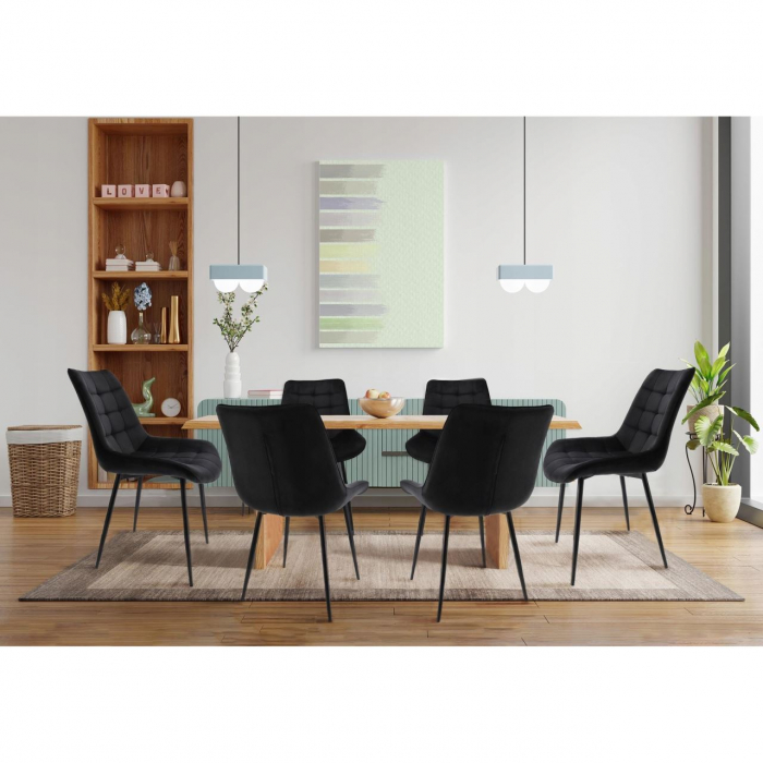 SCAUN BUCATARIE/LIVING, METALIC, CATIFEA, NEGRU, 53X63X83 CM, MISTY [7]