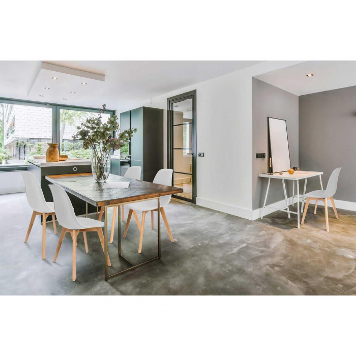 SCAUN BUCATARIE/LIVING, PP, LEMN, ALB, 46X52X82 CM, ADA [6]