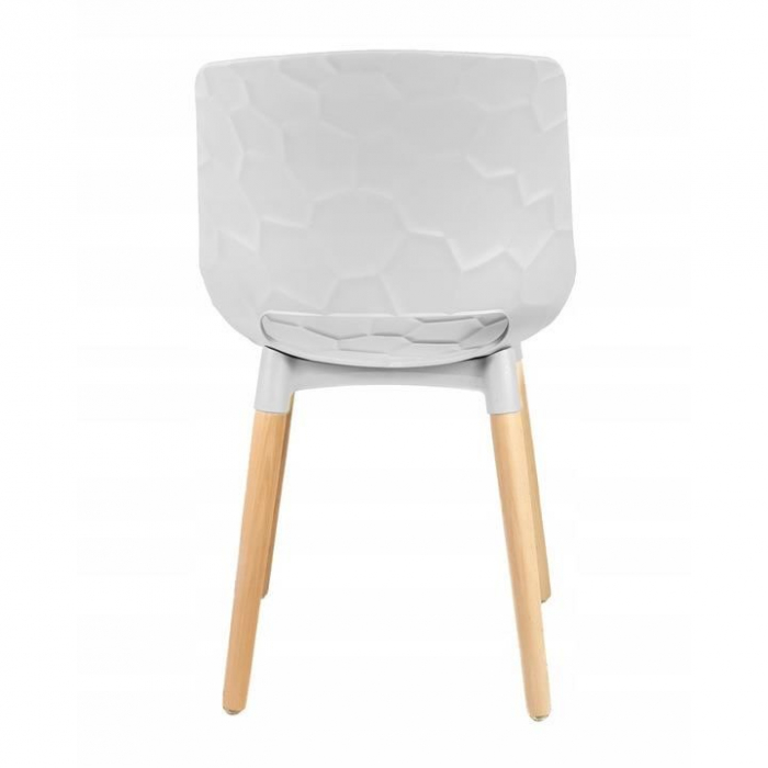 SCAUN BUCATARIE/LIVING, PP, LEMN, MAX 130 KG, ALB, 45X55X77 CM, DAVIS [5]