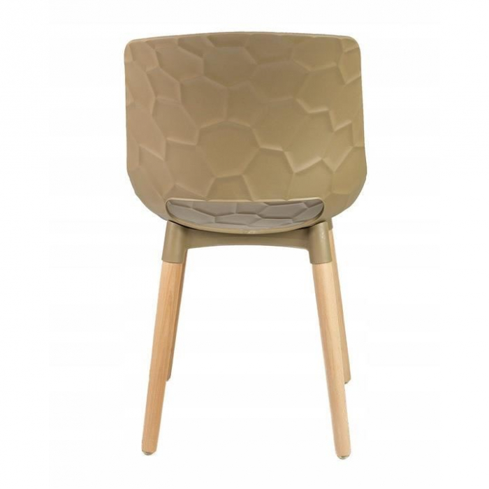 SCAUN BUCATARIE/LIVING, PP, LEMN, MAX 130 KG, BEJ, 45X55X77 CM, DAVIS [5]