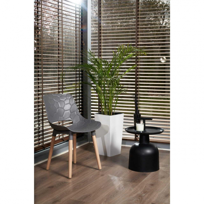SCAUN BUCATARIE/LIVING, PP, LEMN, MAX 130 KG, GRI, 45X55X77 CM, DAVIS [9]