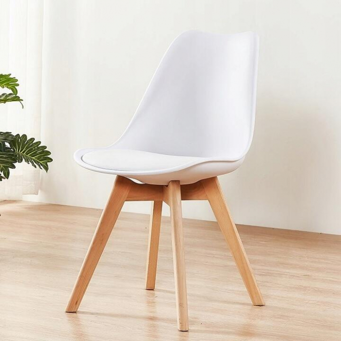 SCAUN BUCATARIE/LIVING, SEZUT PU, ALB, 48.5X54X82 CM, OSLO [12]