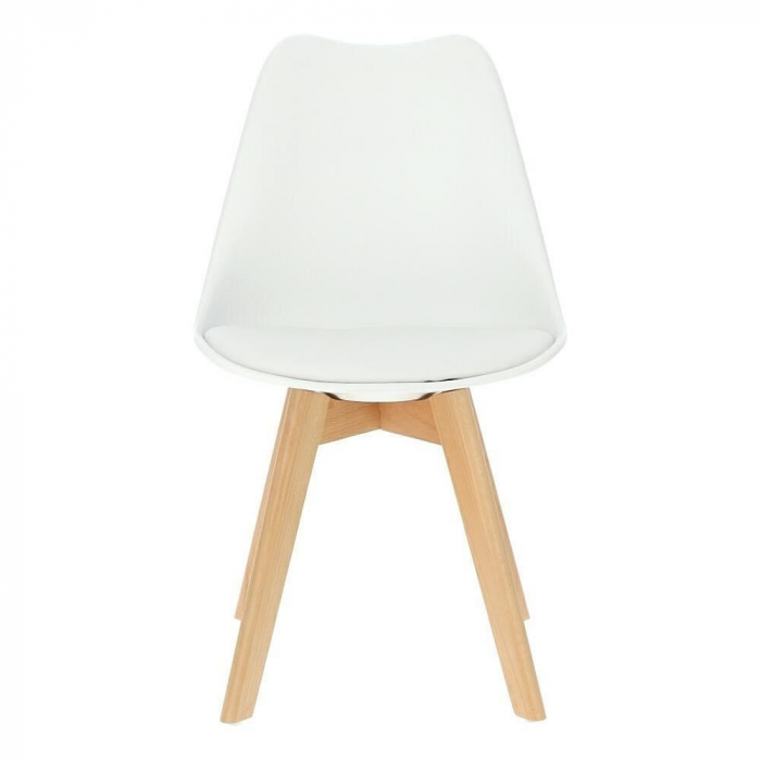 SCAUN BUCATARIE/LIVING, SEZUT PU, ALB, 48.5X54X82 CM, OSLO [5]