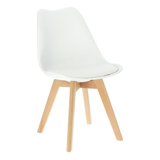 SCAUN BUCATARIE/LIVING, SEZUT PU, ALB, 48.5X54X82 CM, OSLO [1]