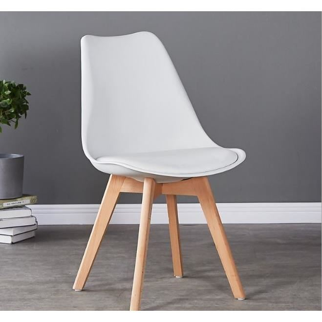 SCAUN BUCATARIE/LIVING, SEZUT PU, ALB, 48.5X54X82 CM, OSLO [9]