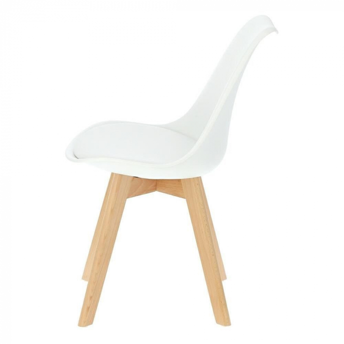 SCAUN BUCATARIE/LIVING, SEZUT PU, ALB, 48.5X54X82 CM, OSLO [4]