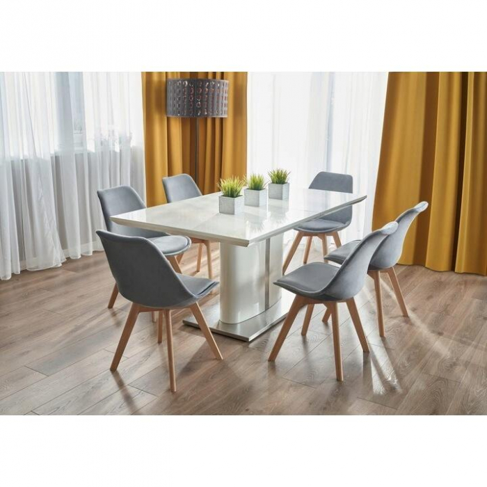 SCAUN BUCATARIE/LIVING, SEZUT PU, GRI, 48.5X54X82 CM, OSLO [10]