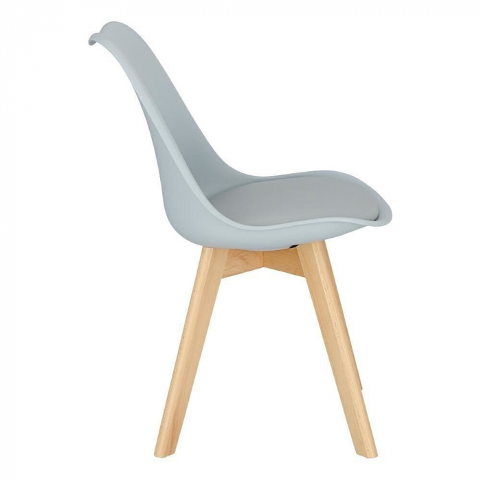 SCAUN BUCATARIE/LIVING, SEZUT PU, GRI, 48.5X54X82 CM, OSLO [7]