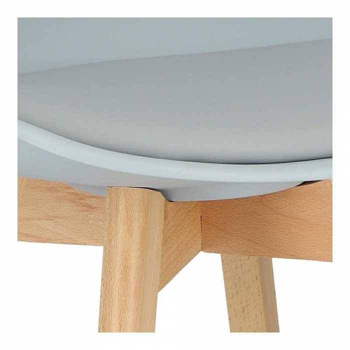 SCAUN BUCATARIE/LIVING, SEZUT PU, GRI, 48.5X54X82 CM, OSLO [8]