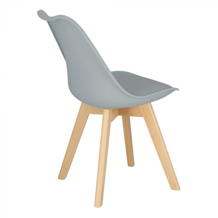 SCAUN BUCATARIE/LIVING, SEZUT PU, GRI, 48.5X54X82 CM, OSLO [4]