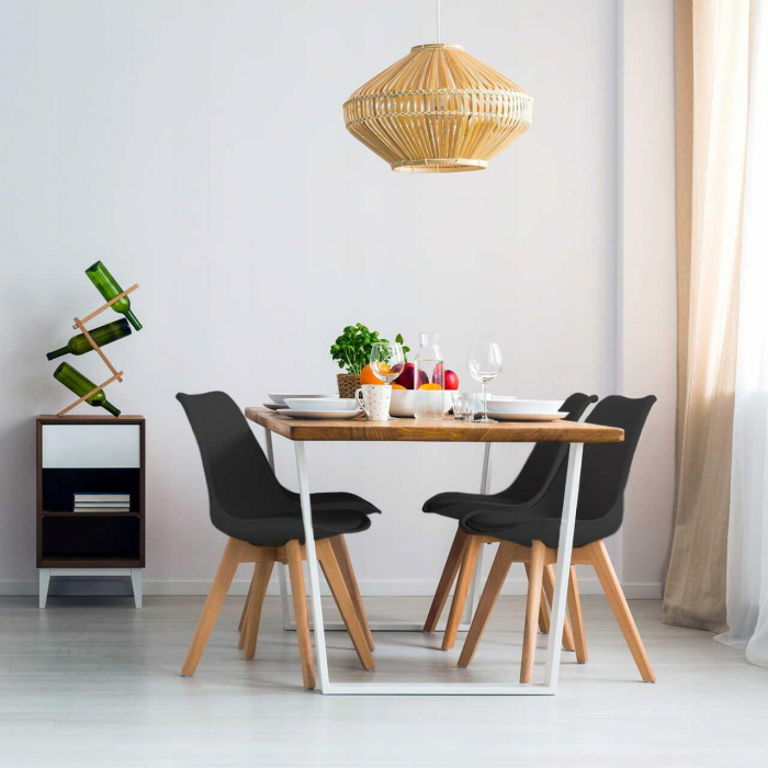 SCAUN BUCATARIE/LIVING, SEZUT PU, NEGRU, 48.5X54X82 CM, OSLO [9]