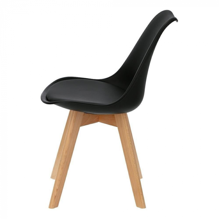 SCAUN BUCATARIE/LIVING, SEZUT PU, NEGRU, 48.5X54X82 CM, OSLO [3]
