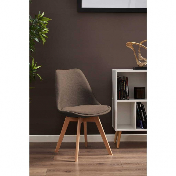 SCAUN BUCATARIE/LIVING, STOFA, LEMN, MARO, 49X55X82 CM, ALTA [10]