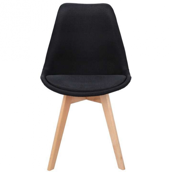 SCAUN BUCATARIE/LIVING, STOFA, LEMN, NEGRU, 49X55X82 CM, ALTA [3]