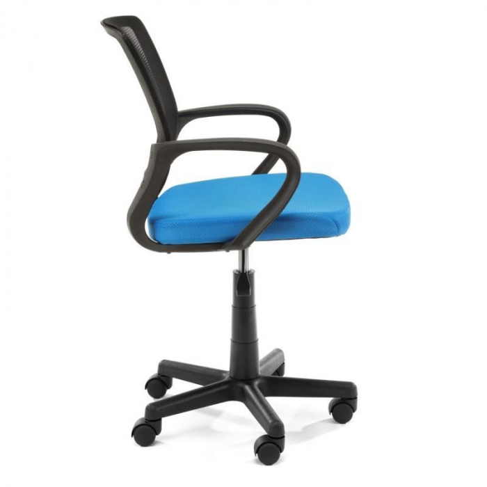 SCAUN DE BIROU PENTRU COPII, ROTATIV, ALBASTRU SI NEGRU, MAX 100 KG, 53X56.5X81/93 CM [6]