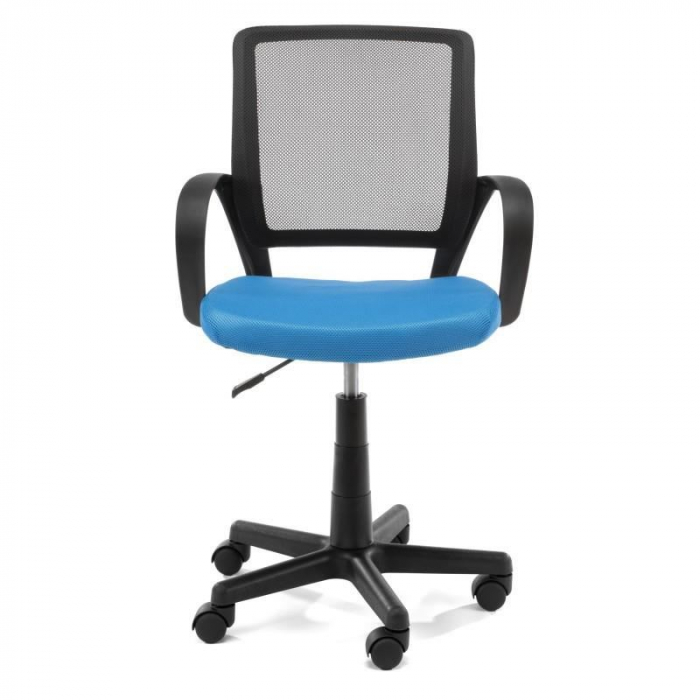 SCAUN DE BIROU PENTRU COPII, ROTATIV, ALBASTRU SI NEGRU, MAX 100 KG, 53X56.5X81/93 CM [4]