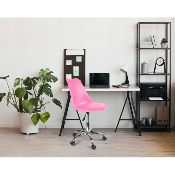 SCAUN DE BIROU, ROTATIV, ROZ, 51X78/90 CM [6]