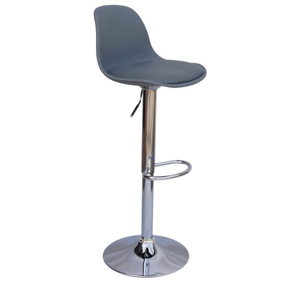 SCAUN DE BUCATARIE/BAR, DUKE, ROTATIV, GRI SI ARGINTIU, 39X30X83-105 CM [1]