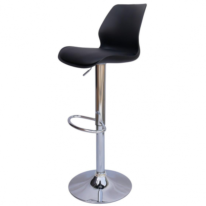 SCAUN DE BUCATARIE/BAR, PORTLAND, ROTATIV, NEGRU SI ARGINTIU, 40X35X85-107 CM [3]