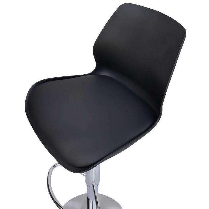 SCAUN DE BUCATARIE/BAR, PORTLAND, ROTATIV, NEGRU SI ARGINTIU, 40X35X85-107 CM [2]