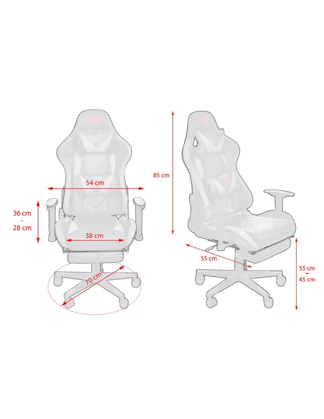 SCAUN DE GAMING, CU SUPORT PENTRU PICIOARE, GRI, [3]