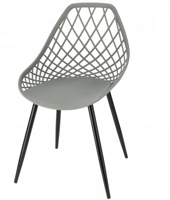 Scaun de gradina terasa ,cu picioare metal,MODERN,Negru/Gri [2]