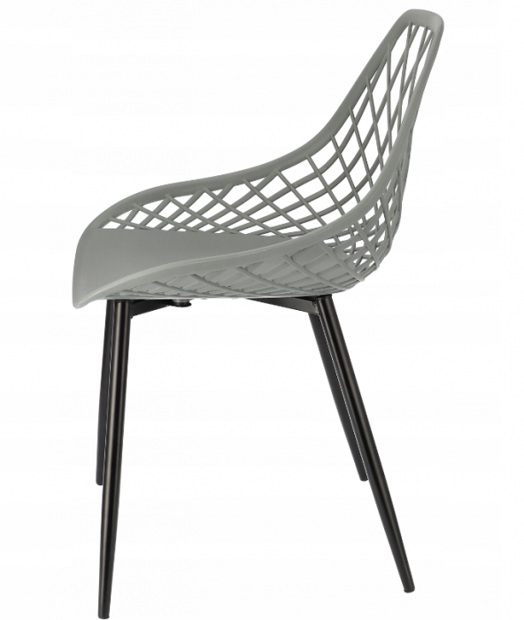 Scaun de gradina terasa ,cu picioare metal,MODERN,Negru/Gri [4]