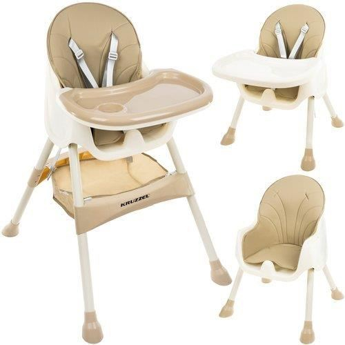 SCAUN DE MASA PENTRU BEBELUSI, 3 IN 1, BEJ, MAX 20 KG, 60X75X92 CM, KRUZZEL [12]