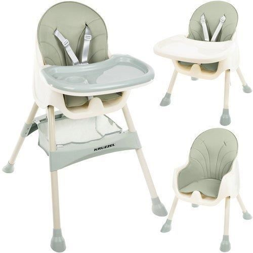 SCAUN DE MASA PENTRU BEBELUSI, 3 IN 1, VERDE, MAX 20 KG, 60X75X92 CM, KRUZZEL [12]