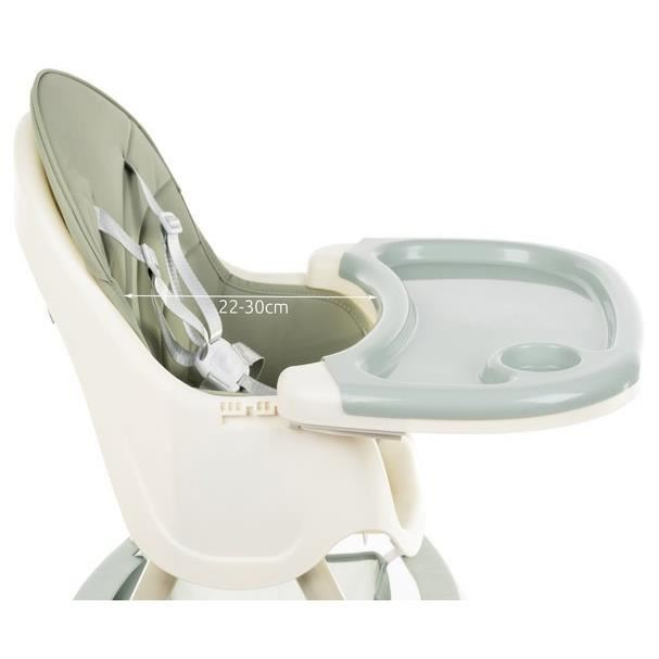 SCAUN DE MASA PENTRU BEBELUSI, 3 IN 1, VERDE, MAX 20 KG, 60X75X92 CM, KRUZZEL [3]