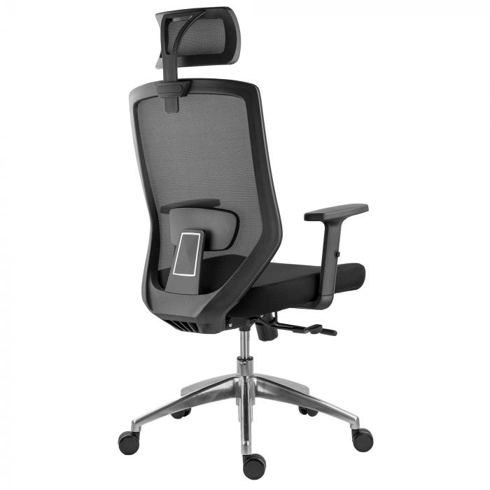 SCAUN ERGONOMIC JOJO HI A CU BAZA ALUMINIU, NEGRU [3]