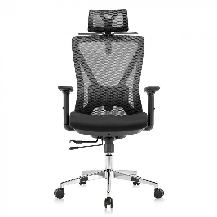 SCAUN ERGONOMIC LUCA CU BAZA CROM, NEGRU [6]
