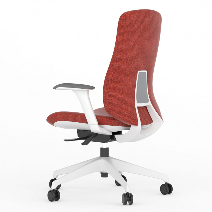 SCAUN ERGONOMIC LUKY, ALB, ROSU [2]
