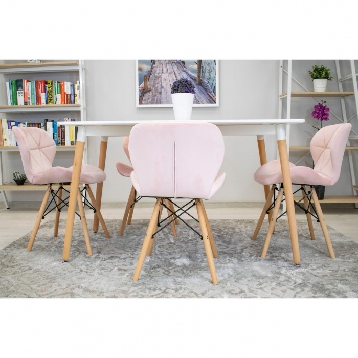 SCAUN STIL SCANDINAV, ARTOOL, LAGO, CATIFEA, LEMN, ROZ, 48X43X74 CM [12]