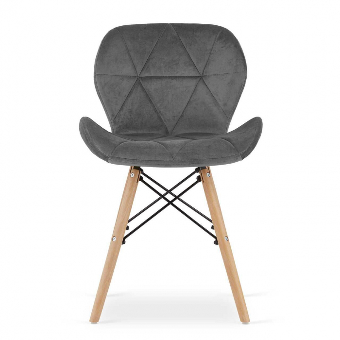 SCAUN STIL SCANDINAV, ARTOOL, LAGO VELVET, CATIFEA, LEMN, GRI, 48X43X74 CM [12]