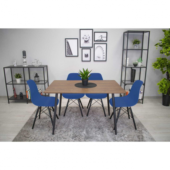 SCAUN STIL SCANDINAV, ARTOOL, OSAKA, PP, LEMN, ALBASTRU SI NEGRU, 46X54X81 CM [3]