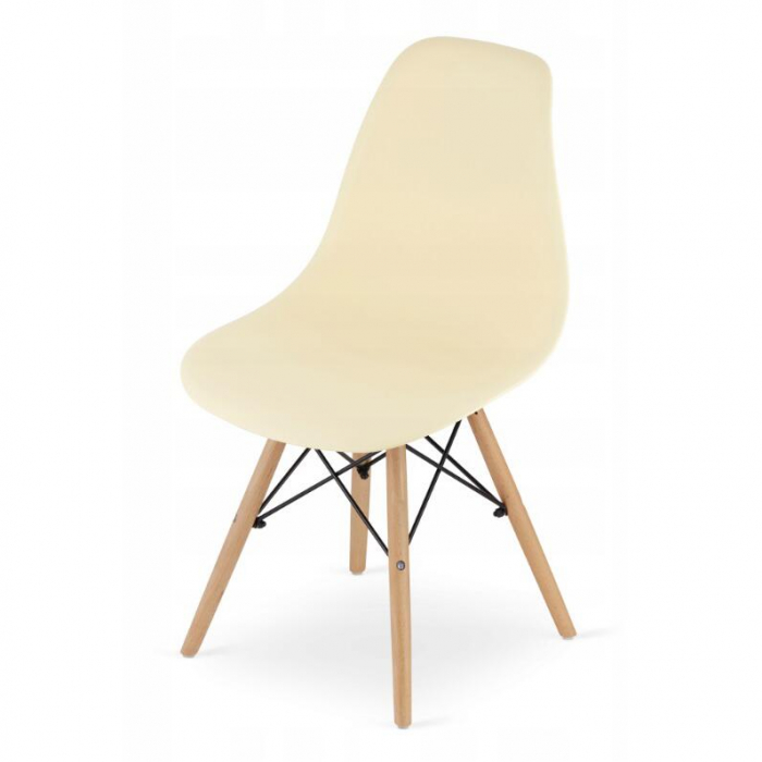 SCAUN STIL SCANDINAV, ARTOOL, OSAKA, PP, LEMN, CREM SI NATUR, 46X54X81 CM [7]