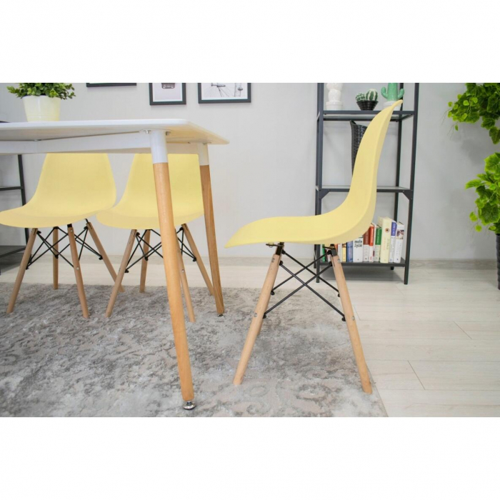 SCAUN STIL SCANDINAV, ARTOOL, OSAKA, PP, LEMN, CREM SI NATUR, 46X54X81 CM [9]
