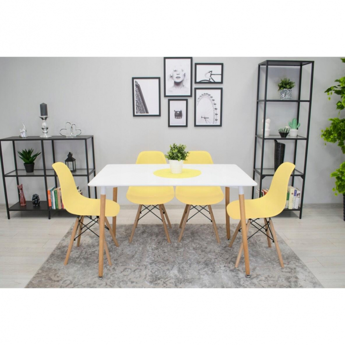 SCAUN STIL SCANDINAV, ARTOOL, OSAKA, PP, LEMN, CREM SI NATUR, 46X54X81 CM [11]